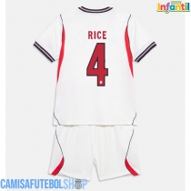 Camisa de time de futebol Inglaterra Declan Rice #4 Replicas 1º Equipamento Infantil Mundo 2026 Manga Curta (+ Calças curtas)